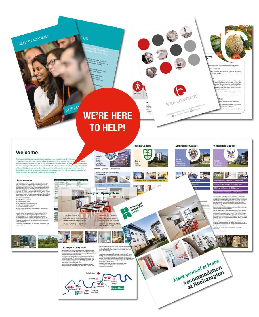 Our experienced team of graphic designers ready to help you design your brochure