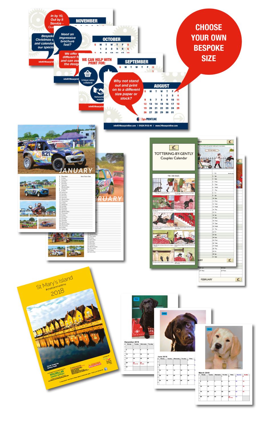 Options for our printed calendars